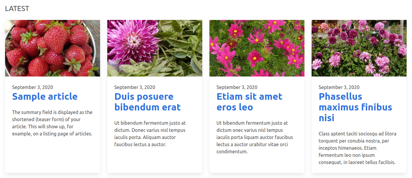Screenshot of the Latest articles block.